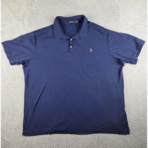 Polo Ralph Lauren Polo Shirt Mens 4XLT Blue Classic Flesh Pony Logo